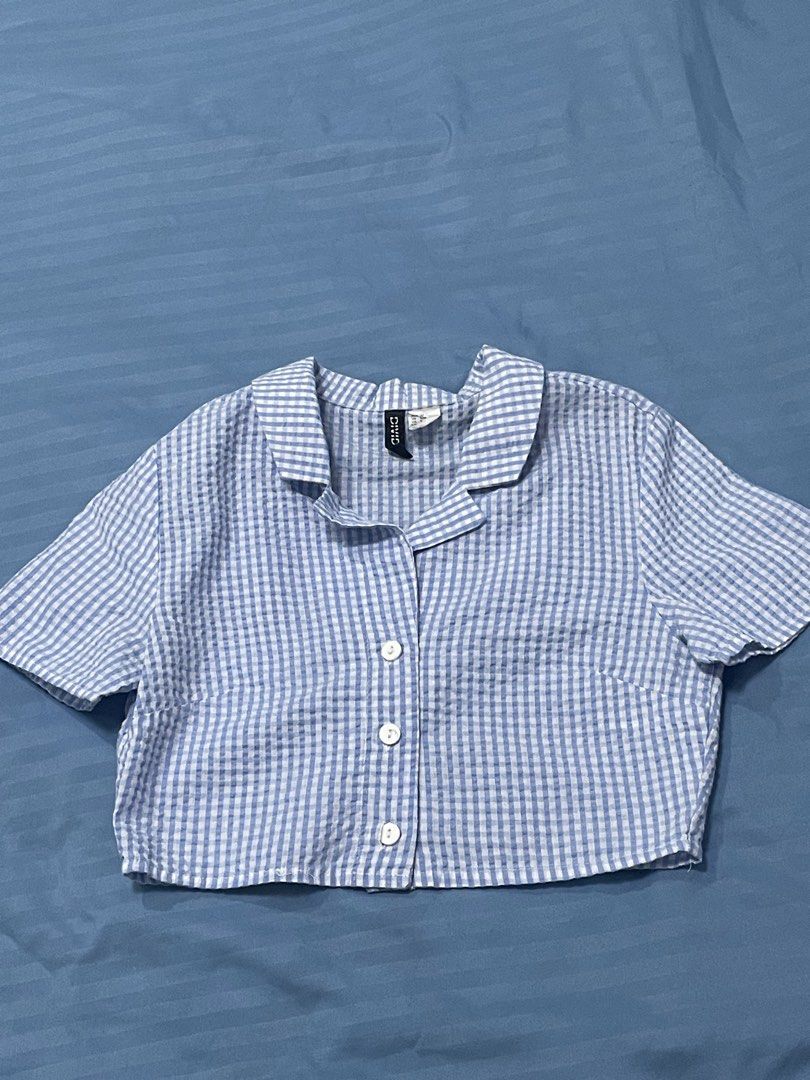 h&m divided light blue plaid top (Category: Blouses) located in Marikina City. Submitted by flutterchi (Listing ID 1453583201, Image 1). Description: rfs: not my style anymore.