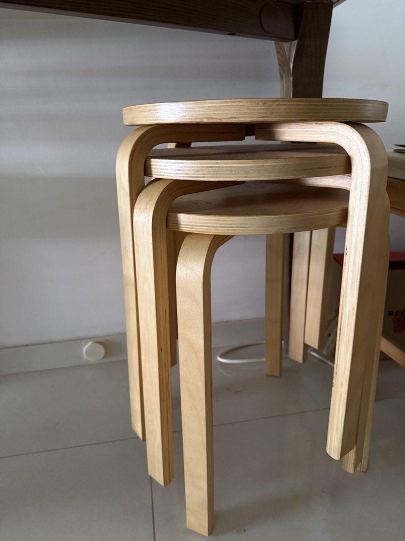 IKEA stackable stools (Category: Chairs) located in Singapore. Submitted by nus2014 (Listing ID 1453481509, Image 1). Description: 3 for $25 Self collection .