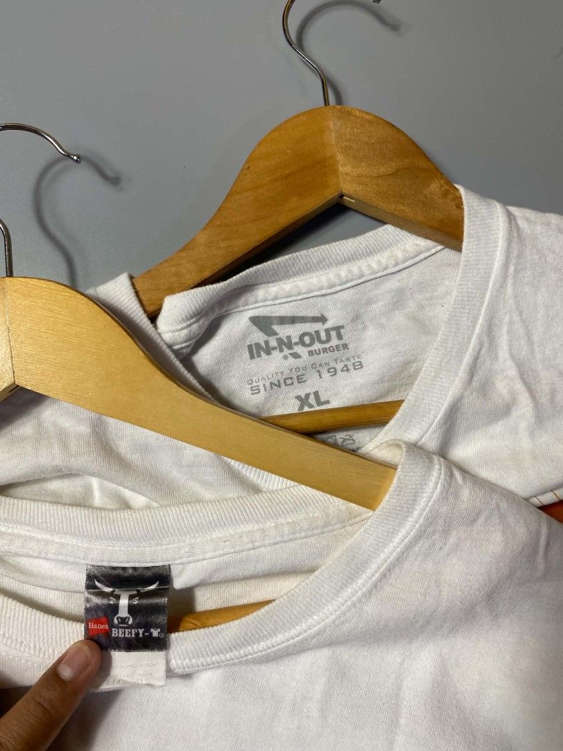 In N out shirts (Category: Tshirts & Polo Shirts ) located in Bacolod City. Submitted by jollyst4ffs. (Listing ID 1453529940, Image 3). Description: selling aspack knout shirts both size xl excellent condition same dimension 22 x 29.5 no issue price for both 950.