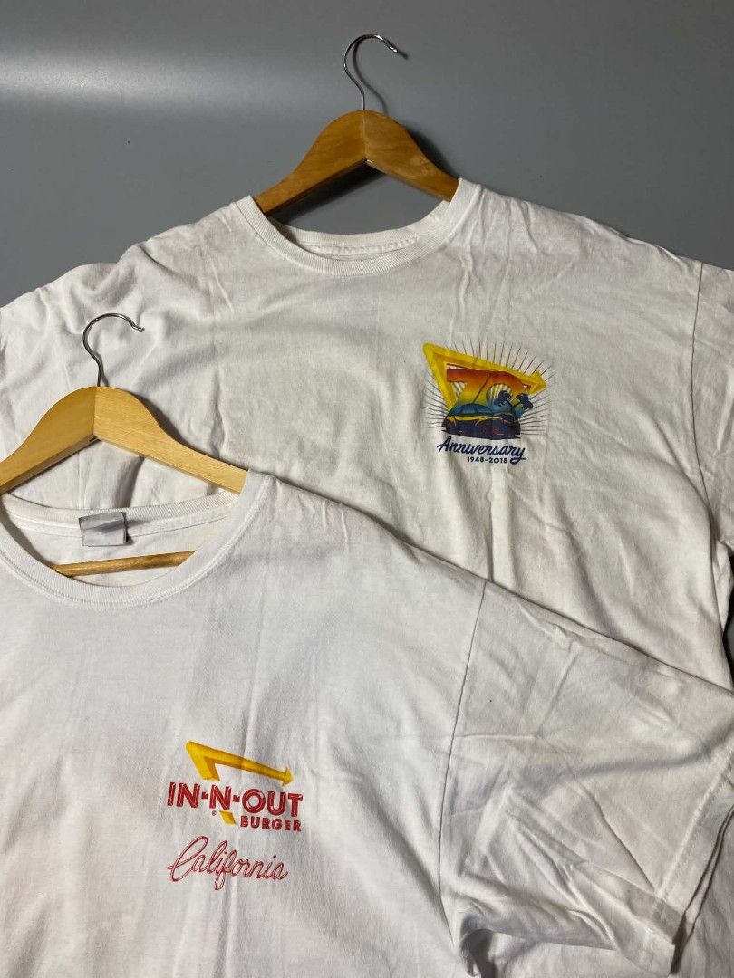 In N out shirts (Category: Tshirts & Polo Shirts ) located in Bacolod City. Submitted by jollyst4ffs. (Listing ID 1453529940, Image 2). Description: selling aspack knout shirts both size xl excellent condition same dimension 22 x 29.5 no issue price for both 950.