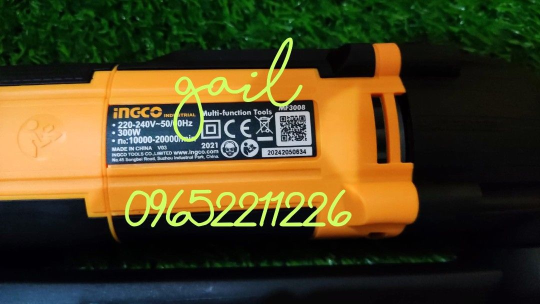 INGCO 300W Multi Functional Tool MF3008 (Variable Speed) (Category: Construction Tools & Equipment) located in Caloocan City. Submitted by emgaile (Listing ID 1453450551, Image 2). Description: INGCO Multi Functional Tool MF3008 (Variable Speed) Use for: Sanding Cutting PVC pipes Shoveling Cutting woods Model: MF3008 Rated Voltage: 220-240V~50/60HZ Input Power: 300W No-load Speed: 10000-20000r/min 6-Speed motor Pure copper Wire Inclusions: Multi-