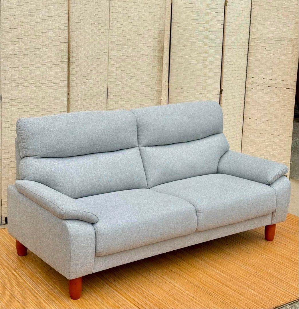 JAPAN SURPLUS 2-3 SEATER MODERN DESIGN FABRIC SOFA (Category: Sofas) located in Bulacan. Submitted by monmon555 (Listing ID 1453609868, Image 2). Description: JAPAN SURPLUS 2-3 SEATER MODERN DESIGN FABRIC SOFA IN GOOD CONDITION SIZE: 16H x 69L x 32W inches.