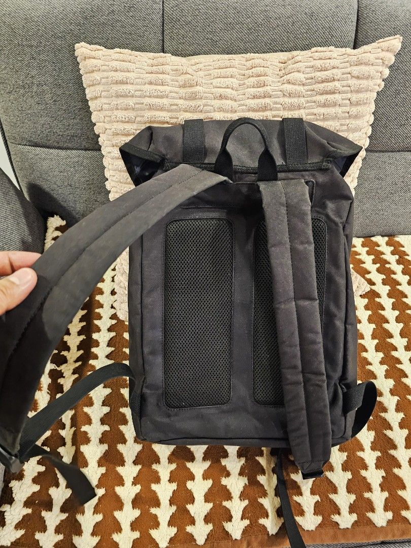 Lacoste Backpack (Category: Backpacks) located in Makati City. Submitted by richpaul_ (Listing ID 1453546689, Image 2). Description: - Stylish black roll-top backpack - Comfortable padded mesh back panel - Adjustable shoulder straps for a perfect fit - Durable material built to last - Ample interior space for all your essentials - Ideal for daily use, work, or travel adventures.