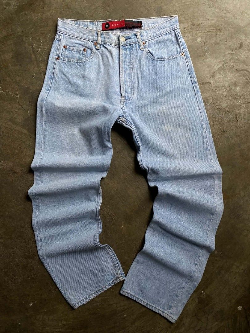 Levi's 501 Button Fly Light Wash Denim Jeans (Category: Jeans) located in Cabanatuan. Submitted by vivian_nicole_03 (Listing ID 1453617903, Image 2). Description: - Classic Levi's 501 Jeans - Light Blue Wash - Button Fly Closure - Straight Leg Fit - Size: 32 Waist - Made in USA - Versatile wardrobe staple.