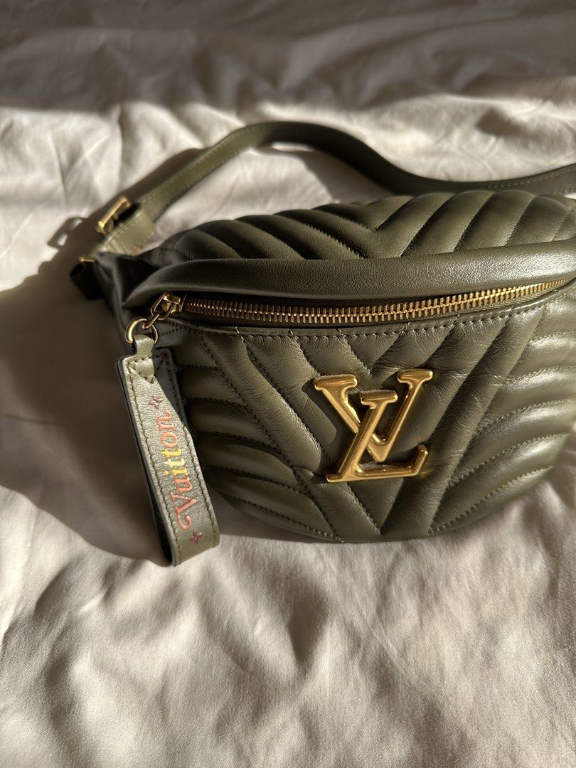 Louis Vuitton New Wave Bum Bag (Category: Luxury Bags & Wallets) located in Quezon City. Submitted by zesthiria (Listing ID 1453514844, Image 2). Description: Khaki green Louis Vuitton belt bag with quilted chevron pattern Authentic with dust bag and original box. RFS: No longer used, selling for my mom! 😊 Feel free to message for pictures and videos/videocall. .