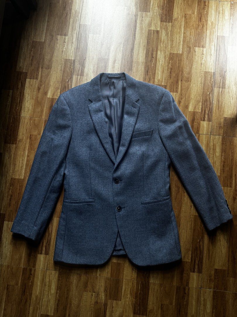Marks and Spencer 100% Wool Slate Blue Blazer Suit Jacket (Category: Coats, Jackets and Outerwear) located in Quezon City. Submitted by karlojosev (Listing ID 1453499443, Image 1). Description: Autograph Marks and Spencer Slim Fit Two button, single vent Shoulder 44 cm Length from shoulder 68 cm Arm length 57 cm .
