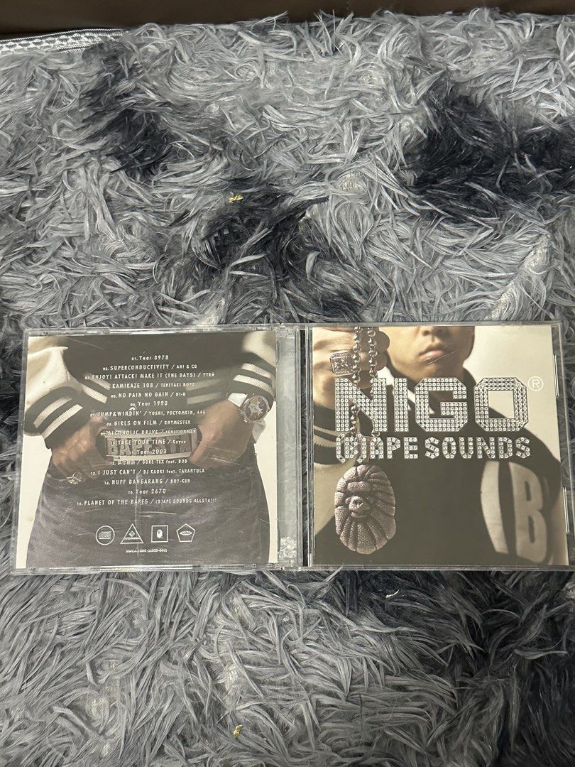 NIGO BAPE SOUNDS CD (Category: CDs & DVDs) located in Manila. Submitted by markjason420 (Listing ID 1453578298, Image 3). Description: - Nigo Bape Sounds CD - Features tracks: 'Superstition', 'Planet of the Apes' - Collaborations with Pharrell Williams and Kanye West - Essential collection for Bape fans - Includes original booklet and CD.