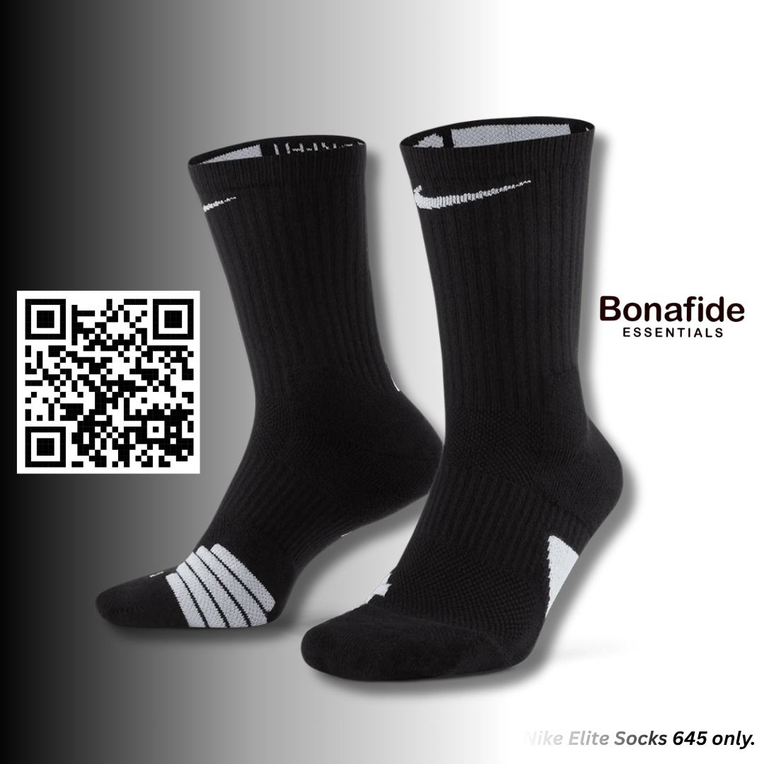 Nike Elite Socks (Category: Socks) located in Rizal. Submitted by bonafide.essentials (Listing ID 1453538022, Image 2). Description: - Black Nike Elite socks - Authentic / Original - Ribbed cuffs for a secure fit - Designed for performance and comfort - Perfect for sports or everyday wear.