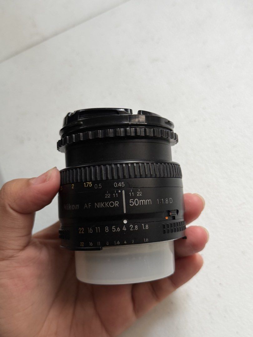 Nikon 50mm 1.8 D (Category: Cameras) located in Bulacan. Submitted by baral_ailish (Listing ID 1453527895, Image 3). Description: NIKON LENS 50mm 1.8 D Negotiable ! - has scratches on edges - no haze on lens - scratches on back glass - needs cleaning.