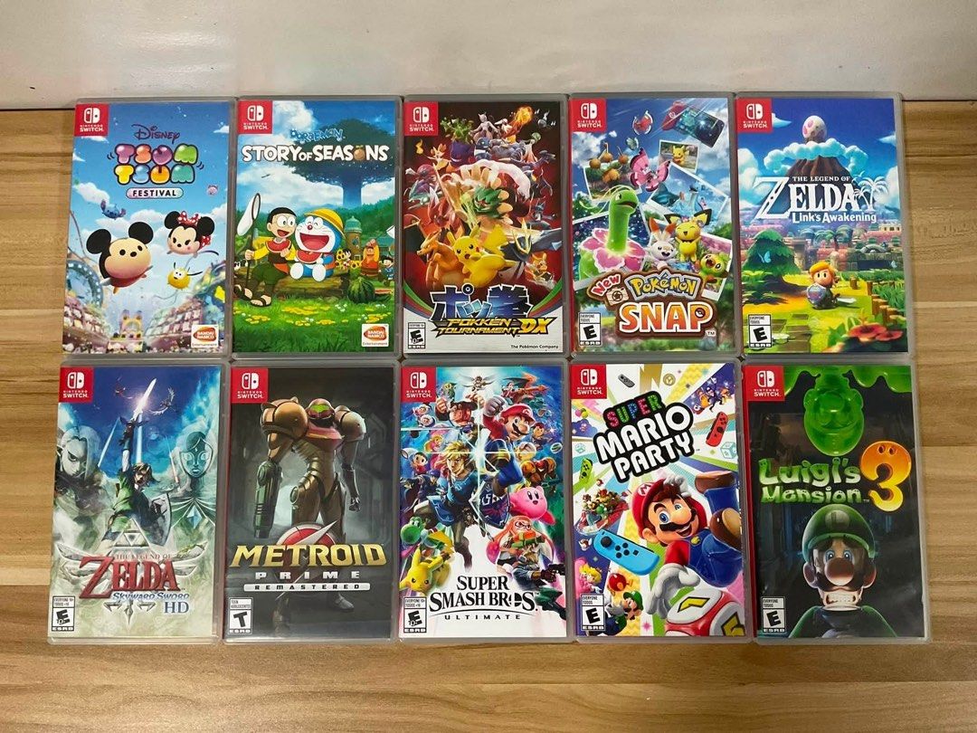 Nintendo Switch Games & Accessories - Various Titles & Controllers (Category: Nintendo) located in Paranaque City. Submitted by keenflower_bf6edc (Listing ID 1453507446, Image 3). Description: * Disney Tsum Tsum Festival – ₱1,200 * Doraemon: Story of Seasons – ₱1,200 * Pokkén Tournament DX – ₱1,500 * Pokemon Snap - ₱1,500 * The Legend of Zelda: Link’s Awakening – ₱1,700 * The Legend of Zelda: Skyward Sword HD – ₱1,700 * Metroid Prime Remastered –