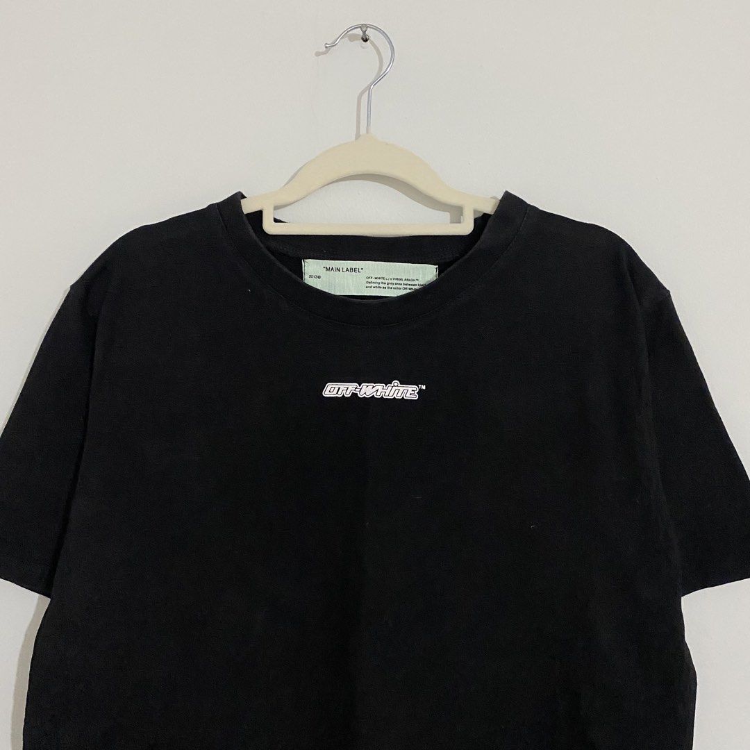 Off White FW20 Blue Marker Arrow Tee (Category: Activewear) located in Calamba. Submitted by thriftguide (Listing ID 1453432574, Image 3). Description: Off White FW20 Blue Marker Arrow Tee Excellent Condition Size L on tag Width: 21” Length: 29”.
