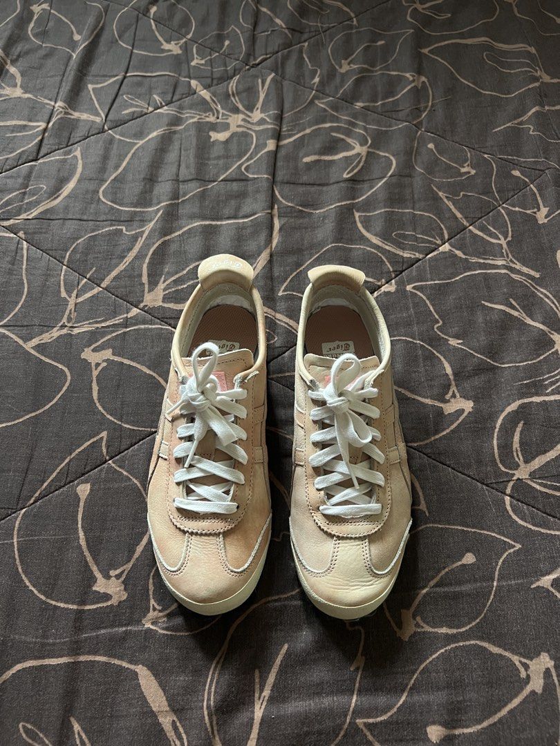 Onitsuka Tiger Mexico 66 Sneakers Pink Authentic (Category: Sneakers) located in Quezon City. Submitted by p.inces (Listing ID 1453496429, Image 3). Description: rfs: bigger than my size - Onitsuka Tiger Mexico 66 sneakers - Color: Light pink/beige - Classic design with signature stripes - White laces - Comfortable for everyday wear - Soles show some signs of wear US 7 1/2 EU 39.