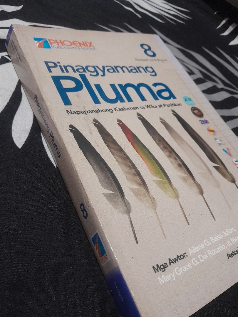 Pinagyamang Pluma Grade 8 Textbook (Category: Textbooks) located in Quezon City. Submitted by warmturtle.ba931b (Listing ID 1453563913, Image 2). Description: Authentic Phoenix Publishing House textbook Pinagyamang Pluma 8: Napapanahong Kaalaman sa Wika at Panitikan Ikaapat na Edisyon (4th Edition) For Grade 8 students Very lightly used, still like new condition Only around 5 pages have minimal writings/answers Majority of the pages are clean and