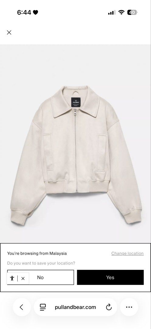 Pull & Bear Ecru Bomber Jacket (Category: Coats, Jackets and Outerwear) located in Kuala Lumpur. Submitted by lynsd228 (Listing ID 1453539608, Image 1). Description: A very cute bomber jacket! Love this so much but i dont have anywhere to wear this to so i have to let this go .