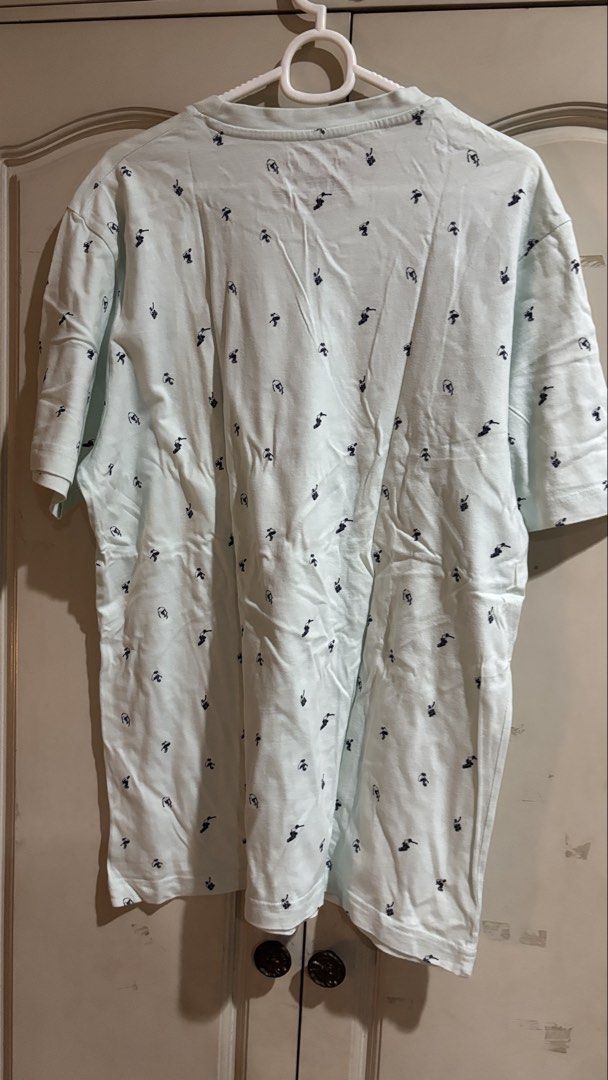 Pull & Bear Light Blue All-Over Print T-Shirt Size L (Category: Tshirts & Polo Shirts ) located in Manila. Submitted by daisiestuffph (Listing ID 1453580188, Image 3). Description: - Light blue t-shirt from Pull & Bear - Features a repeating dark blue graphic print all over - Crew neck, short sleeves - Made in Bangladesh - Comfortable for everyday wear.