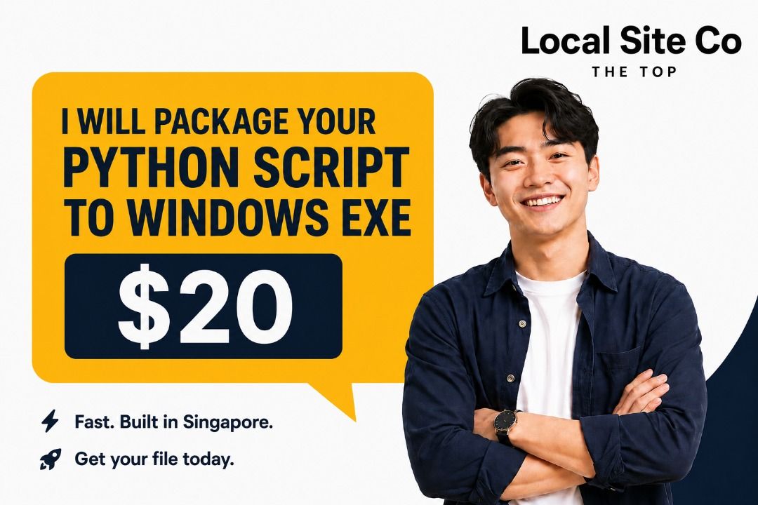 Python to EXE Conversion | Ready to Run, No Setup Needed (Category: Everything Else) located in Singapore. Submitted by localsiteco (Listing ID 1453380770, Image 1). Description: - Turn your Python scripts into Windows.exe files. - No Python installation required for users. - Ideal for sharing projects and improving usability. - Professional building and testing process. - Tested before delivery for guaranteed functionality..