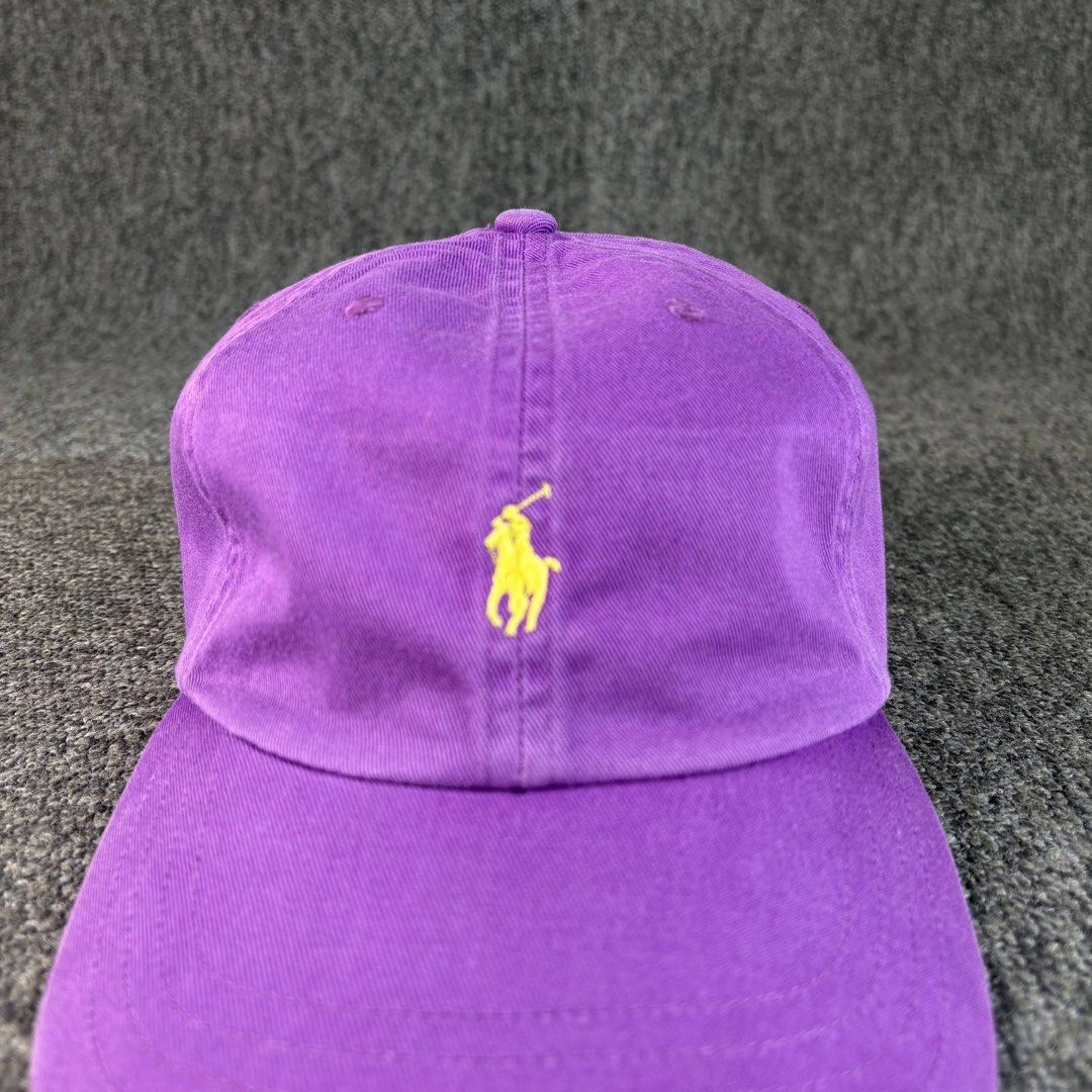 Ralph Lauren Chino Sport (Category: Caps & Hats) located in Valencia. Submitted by raftawasil (Listing ID 1453573351, Image 2). Description: Ralph Lauren Chino Sport Leather Strap Chino Sport Vibrant Purple Color-way and Yellow logo Condition: 9 / 10 Issue : None.