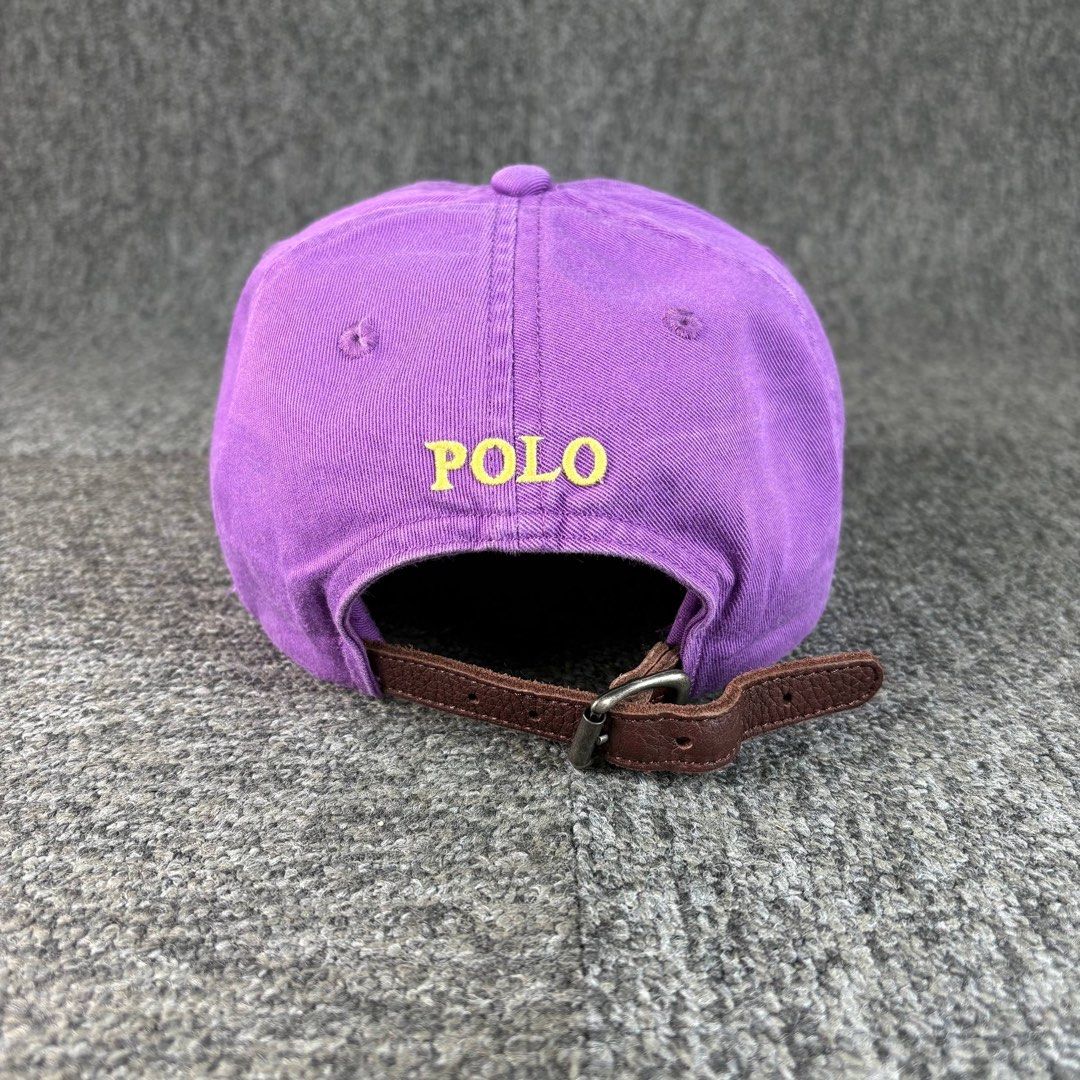Ralph Lauren Chino Sport (Category: Caps & Hats) located in Valencia. Submitted by raftawasil (Listing ID 1453573351, Image 3). Description: Ralph Lauren Chino Sport Leather Strap Chino Sport Vibrant Purple Color-way and Yellow logo Condition: 9 / 10 Issue : None.