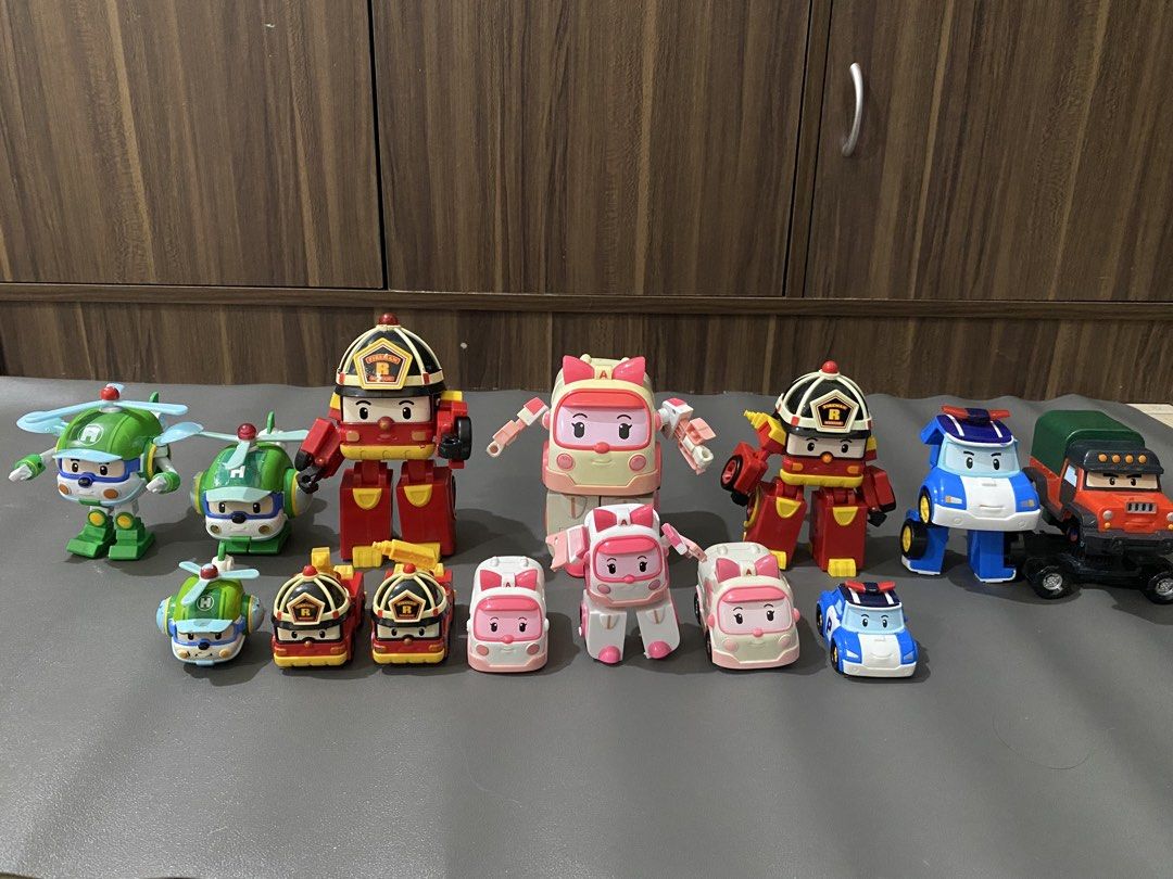 Robocar Poli Transforming Toy Robots (Category: Kids Toys) located in Manila. Submitted by declutterthingzzz (Listing ID 1453602152, Image 3). Description: Robocar Poli transforming toy robots. - Includes main characters: Poli, Amber, Roy, and Helly. - Also includes smaller versions of the characters. - Each toy transforms from a vehicle into a robot. - Perfect for fans of the Robocar Poli show. Price starts at ₱90.