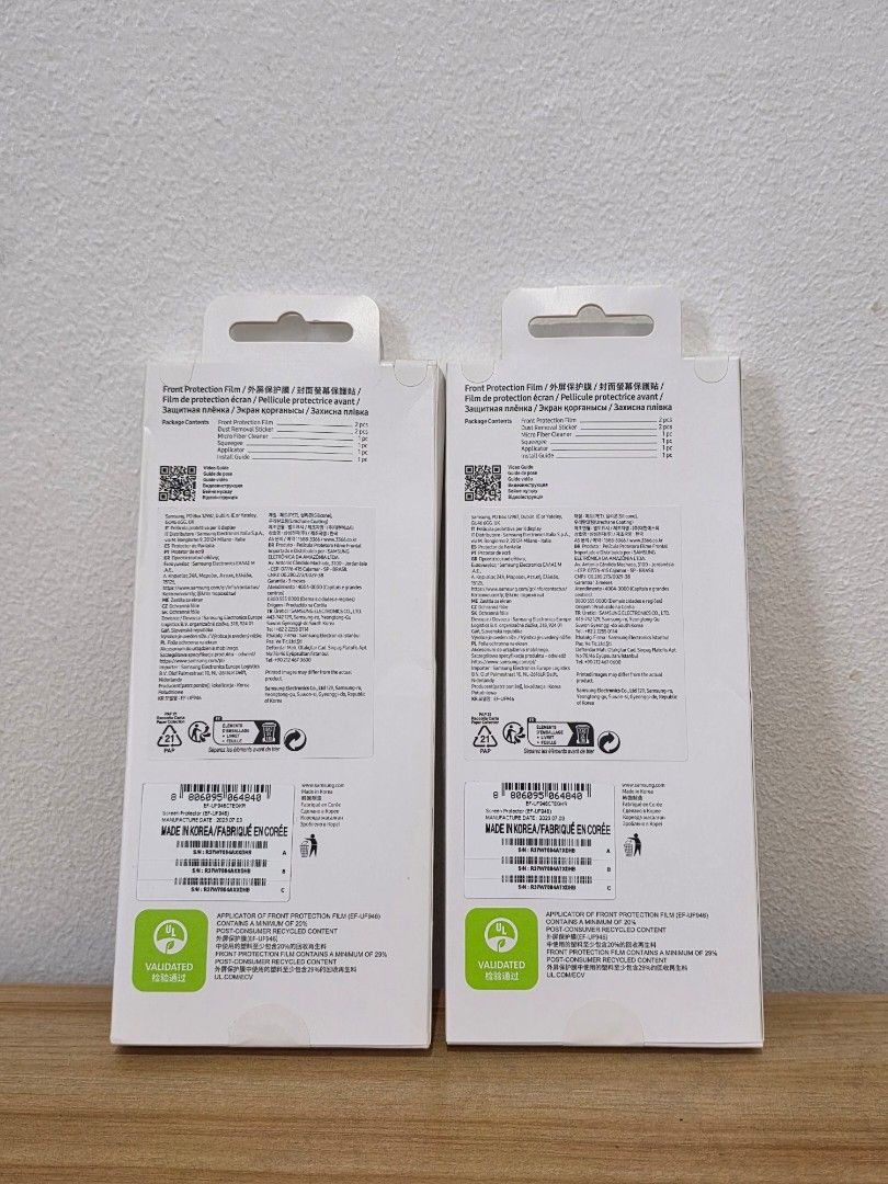 Samsung Fold 5 Official Screen protector (Front) (Category: Other Mobile & Gadget Accessories) located in Quezon City. Submitted by drei06 (Listing ID 1453522440, Image 2). Description: Samsung Fold 5 Official Screen protector (Front Protection Film) For Sale (P500 for both) - Unopened/Unused/Brand new - 2 pcs each box - Selling as package only - Worth 1.5k each, Selling for 500 for both RFS: Decluttering Pick up at my place or delivery only Loca