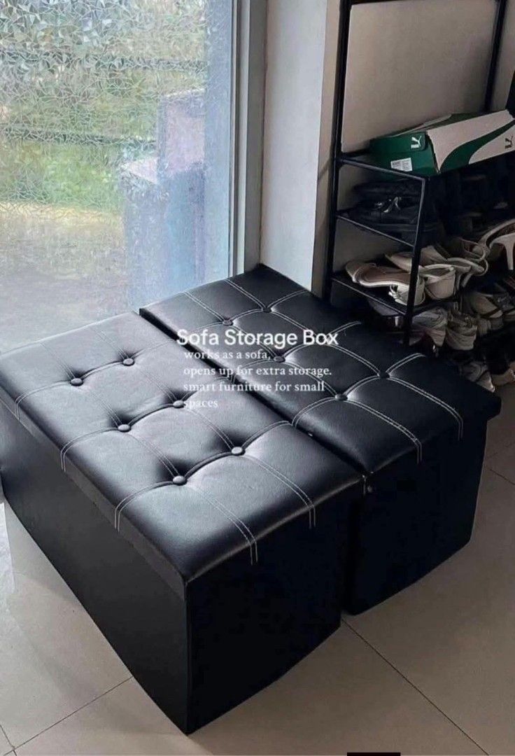 Sofa Storage Box Big Size Leather Top Heavy-duty Sofa Storage Box (Category: Storage Boxes & Baskets) located in Manila. Submitted by msk.empire (Listing ID 1453614121, Image 1). Description: ✅Brandnew ✅Heavy Duty ✅Onhand ✅Cash on Delivery Location: Manila.