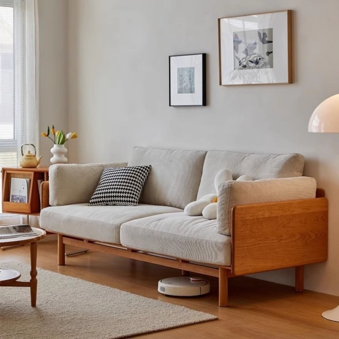 Solid Cherry Wood Sofa (Category: Sofas) located in Singapore. Submitted by septemberhouse (Listing ID 1453522311, Image 2). Description: Solid Cherry Wood Sofa ✅ Free Delivery with assembly ◾ L110cm x W75cm x H65cm (1 Seater) - $899.00 ◾ L220cm x W75cm x H70cm (3 Seater) - $1599.00 ◾ L260cm x W75cm x H70cm (4 Seater) - $1899.00 Product Material: - FAS Grade Solid Cherry Wood Disclaimer: - Product colour may slightly vary due to photographic ligh