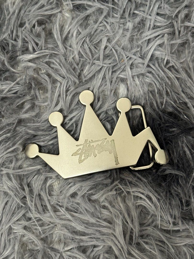 Stussy Crown Belt Buckle (Category: Belts) located in Manila. Submitted by markjason420 (Listing ID 1453582226, Image 1). Description: - Cool Stussy crown belt buckle - Silver tone metal - Stussy logo etched on the front - Great accessory to add flair to any outfit - Authentic item .