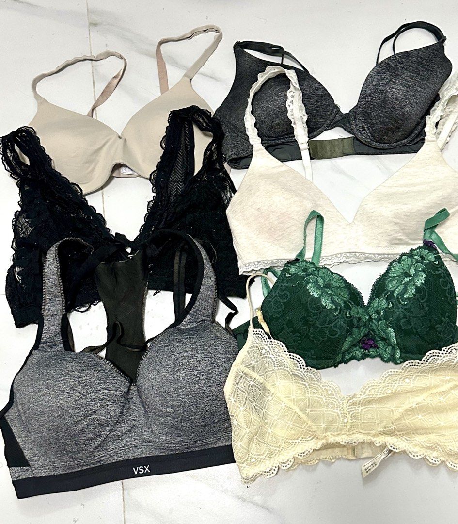 Take All Branded Women's Inner/Bra (Category: Undergarments & Loungewear) located in Tarlac. Submitted by ej202177 (Listing ID 1453487722, Image 3). Description: Take All 24pcs branded bra size 32-36" Mix: padded,wired,non-wire,not padded,athletic top Mix brand: VS,Wacoal,Xhilaration,Lucky brand,Aerie, etc Bawal sa maselan Some may have stains washable and not Location: Tarlac .