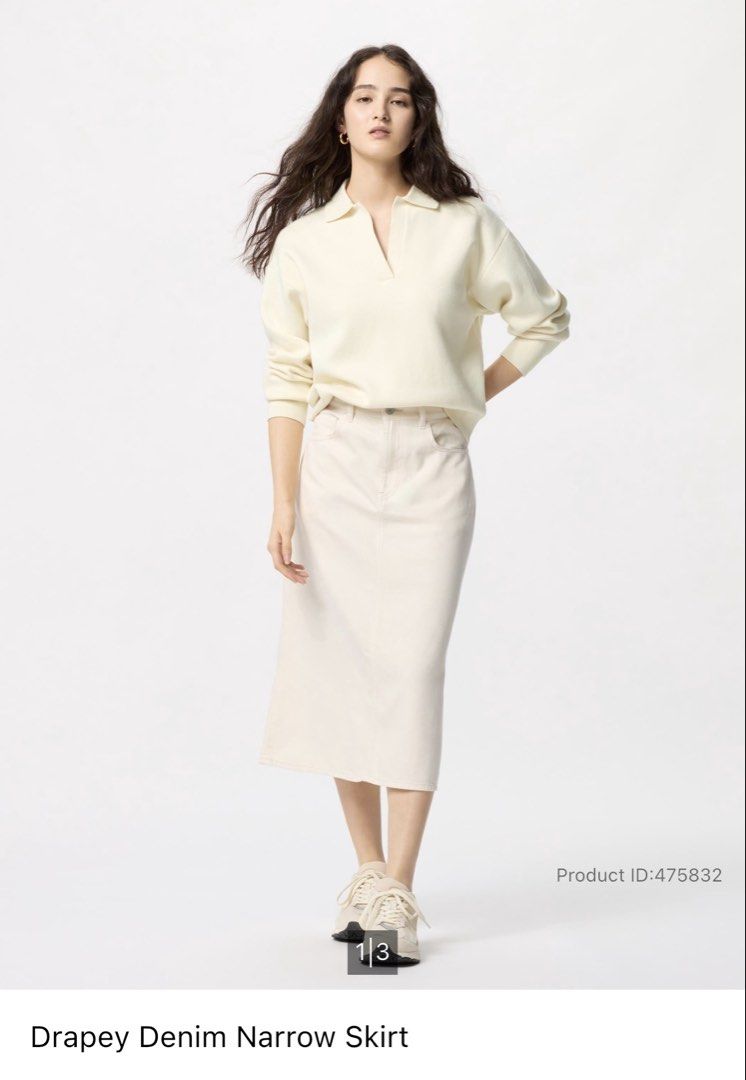 Uniqlo Skirts - denim and white (Category: Skirts) located in Makati City. Submitted by martina.declutters (Listing ID 1453456841, Image 1). Description: Get for P1,500 both or P800 each.
