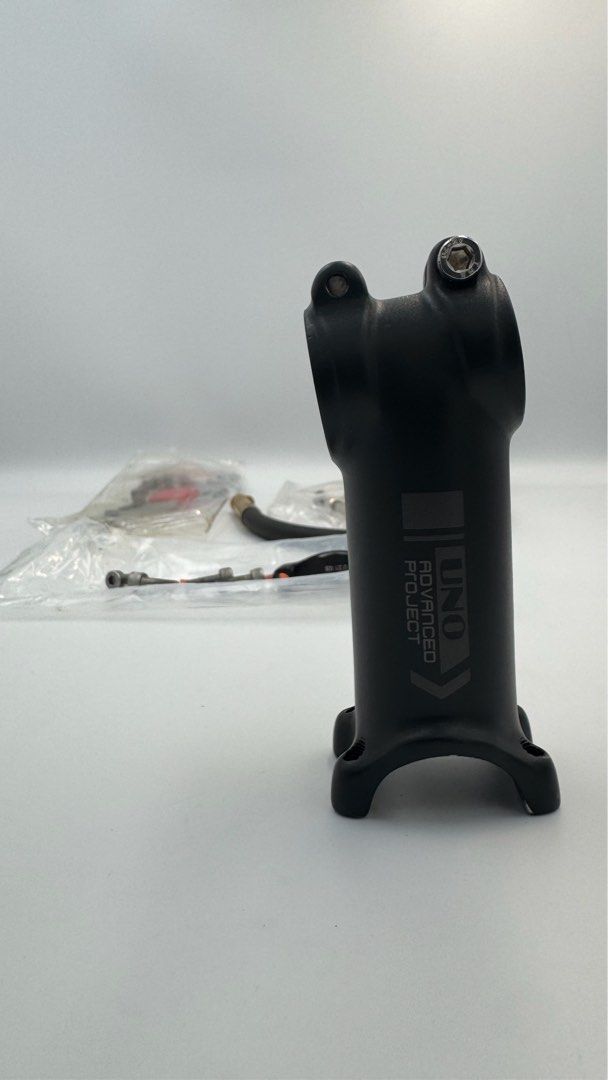 UNO Advanced Project Bike Stem & Tools (Category: Bicycles) located in Manila. Submitted by mysticstar_d67ad3_tree (Listing ID 1453448162, Image 2). Description: Used several time under 1hr each , wanted a different unit. Absolutely no issues - UNO Advanced Project bike stem set including accesories - Length: 90mm - Clamp Diameter: 31.8mm - Fork stirrer 28.6mm - Includes: Chain tool, tire pressure gauge, various bolts - All items in original pack
