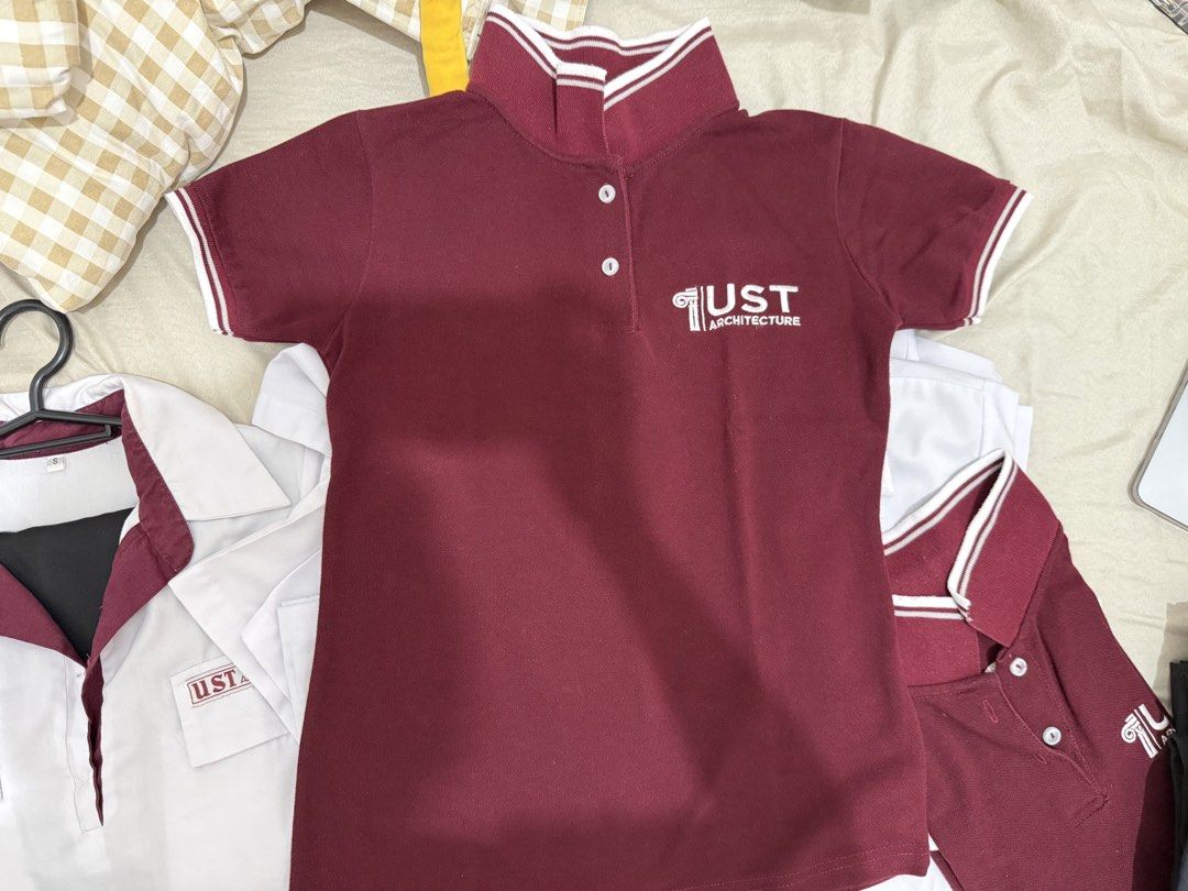 UST Architecture Uniforms (Type A & B) Take All Bundle (Category: Shirts) located in Quezon City. Submitted by beafinds (Listing ID 1453606323, Image 2). Description: - Official UST Architecture Uniform Sets - Bought from Official Suppliers - Used 2nd to 5th Year - All in good condition! Type A - 2 (S) Blouse - 4 (S) Slacks Type B - 3 (XS) Polo Shirts - 2 (S) Shorts About User: - 24-25in waist - 5ft height - 42 kg weight.