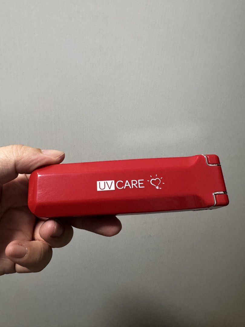 UV Care Vogue Collection Pocket Sterilizer - Red (Category: Medical Supplies & Tools) located in Manila. Submitted by abic7 (Listing ID 1453606829, Image 2). Description: - UV Care Portable UV Sterilizer from Vogue Collection - Kills bacteria, germs, and viruses - Laboratory tested and chemical-free - Includes USB charging cable - Compact and easy to carry - Ideal for sanitizing personal items on the go Mop: gcash Shipping or meetup.
