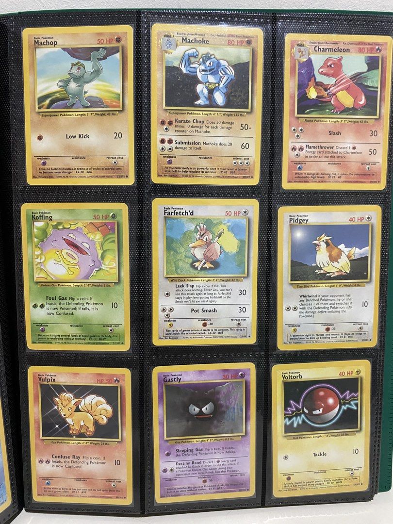 Vintage Pokemon Cards - Base Set Unlimited (Category: Raw Singles) located in Santa Rosa. Submitted by toysandusbmg (Listing ID 1453528913, Image 2). Description: Vintage Pokemon Cards - Base Set Unlimited Sold per piece: * Nidorino – SOLD * Metapod – SOLD * Ponyta – ₱60 * Poliwag – SOLD * Sandshrew – ₱70 * Onix – ₱75 * Kadabra – SOLD * Staryu – ₱50 * Seel – ₱100 * Machop – ₱45 * Machoke – SOLD * Charmeleon – ₱350 * Koffing – SOLD * Farfetch’d – 