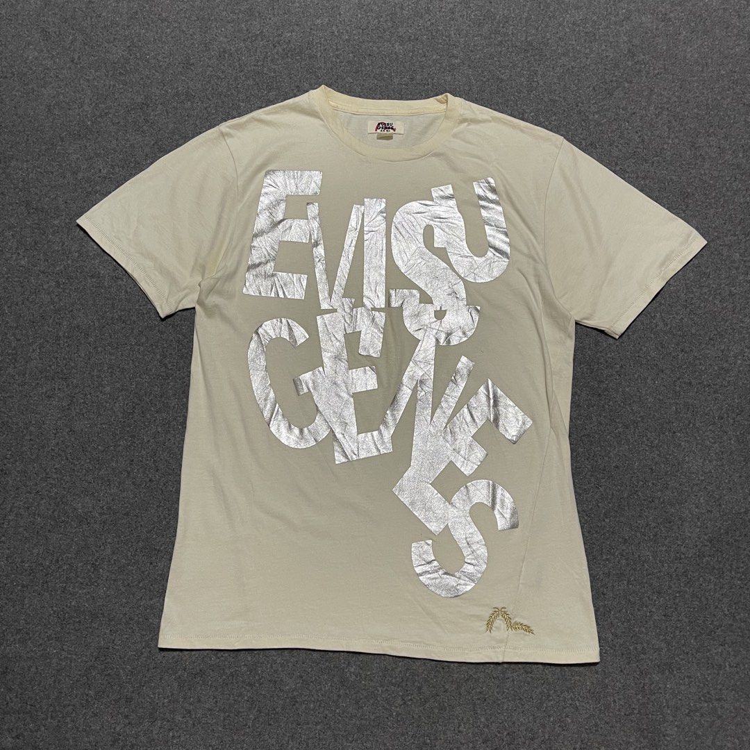 Vtg Evisu Genes Shirt (medium) (Category: Tshirts & Polo Shirts ) located in Pasig City. Submitted by _rosasass_ (Listing ID 1453583018, Image 1). Description: Authntic Size: Medium Condition: Excellent Color: Cream white.