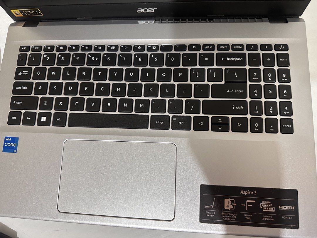 Acer Aspire 3 Laptop with Intel Core i5 (Category: Laptops & Notebooks) located in Manila. Submitted by j.perillo (Listing ID 1458667259, Image 2). Description: - Acer Aspire 3 Laptop - Intel Core i5 Processor - Full HD Display - Slim Design with Narrow Bezel - Includes Original Charger - Upgradeable Memory - HDMI Port Available - Perfect for everyday tasks and browsing Acer Aspire 3 IntelCore I5- Good as new, pero wala na warranty. Extra laptop 