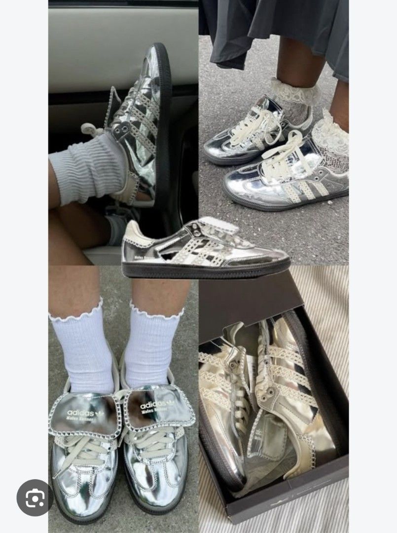 10:10 SALE Adidas x Wales Bonner Samba (Category: Sneakers) located in Lipa City. Submitted by kathethings (Listing ID 1458524638, Image 1). Description: Random used only.Purchase here at carousel,seller guaranteed it authentic but for me only.Authenticity not guaranteed.Do self authentication The Details adidas teams up with Wales Bonner to present this updated take on the iconic Samba sneakers. They're made from silver-tone patent leather with 