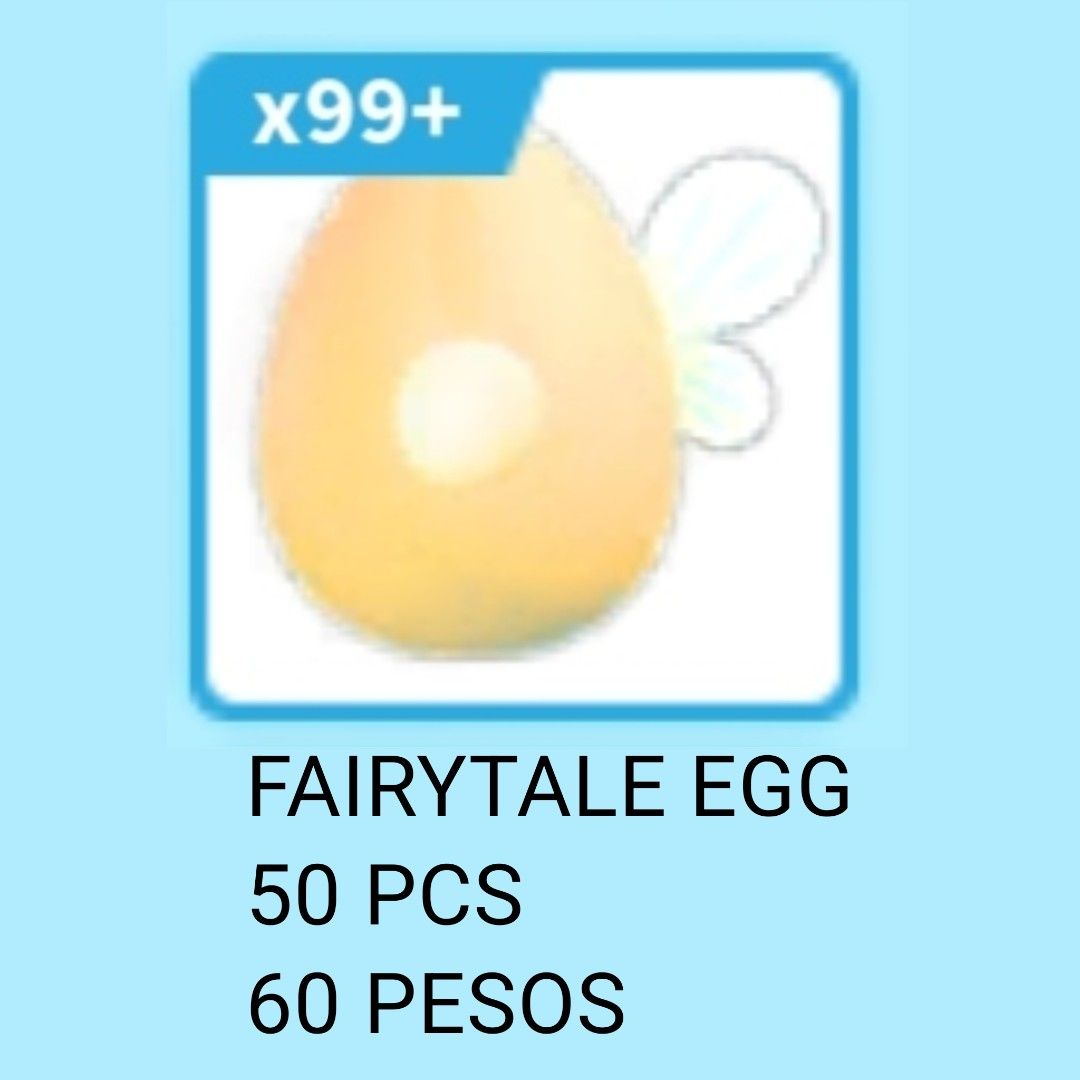 Adopt Me|Fairytale Egg (Category: In-Game Products) located in Manila. Submitted by frosty_deals (Listing ID 1458595515, Image 1). Description: 50 PCS FOR 60 PESOS.