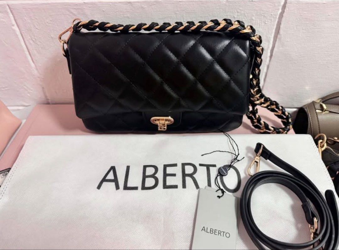 Alberto Rabiah Shoulder Bag (Category: Cross-body Bags) located in Manila. Submitted by juju0nthebeat (Listing ID 1458538681, Image 1). Description: Alberto Rabiah Shoulder Bag - brand new - with dust bag, tag and cross body strap - bought directly from alberto store - spacious.