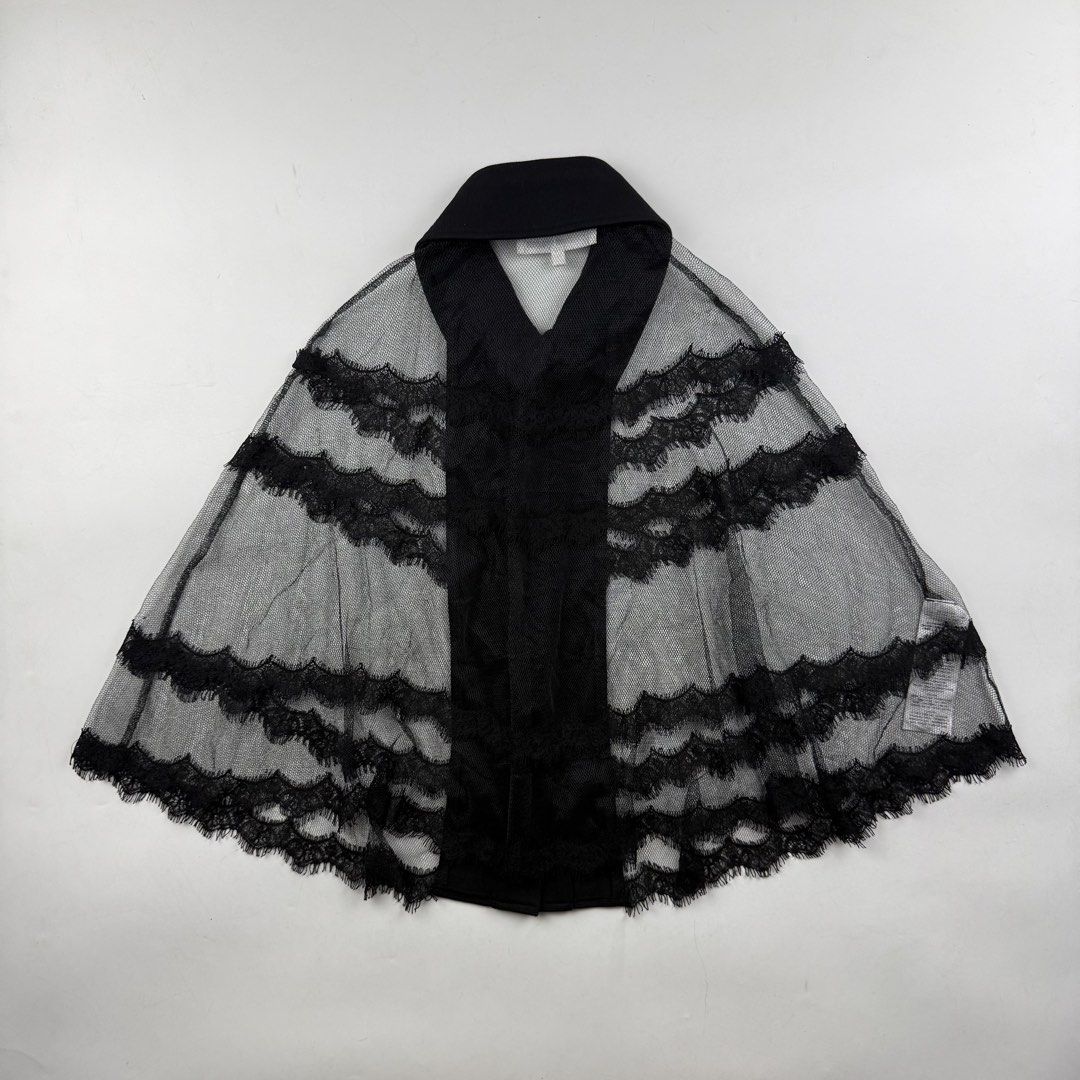 Alexander MCQueen Transparent Tulle Cape Blouse (Category: Blouses) located in Manila. Submitted by jademax (Listing ID 1458628340, Image 2). Description: Size Small Length: 21”.