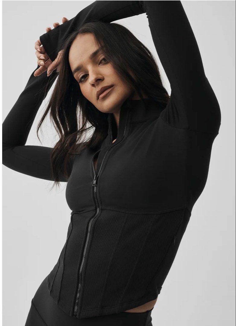 Alo Airbrush Corset Full Zip Jacket (Category: Activewear) located in Quezon City. Submitted by clothesandstuffbyb__ (Listing ID 1458679413, Image 1). Description: Brand new; never used. Bought from Alo, The Grove, Los Angeles RFS: Wrong size.