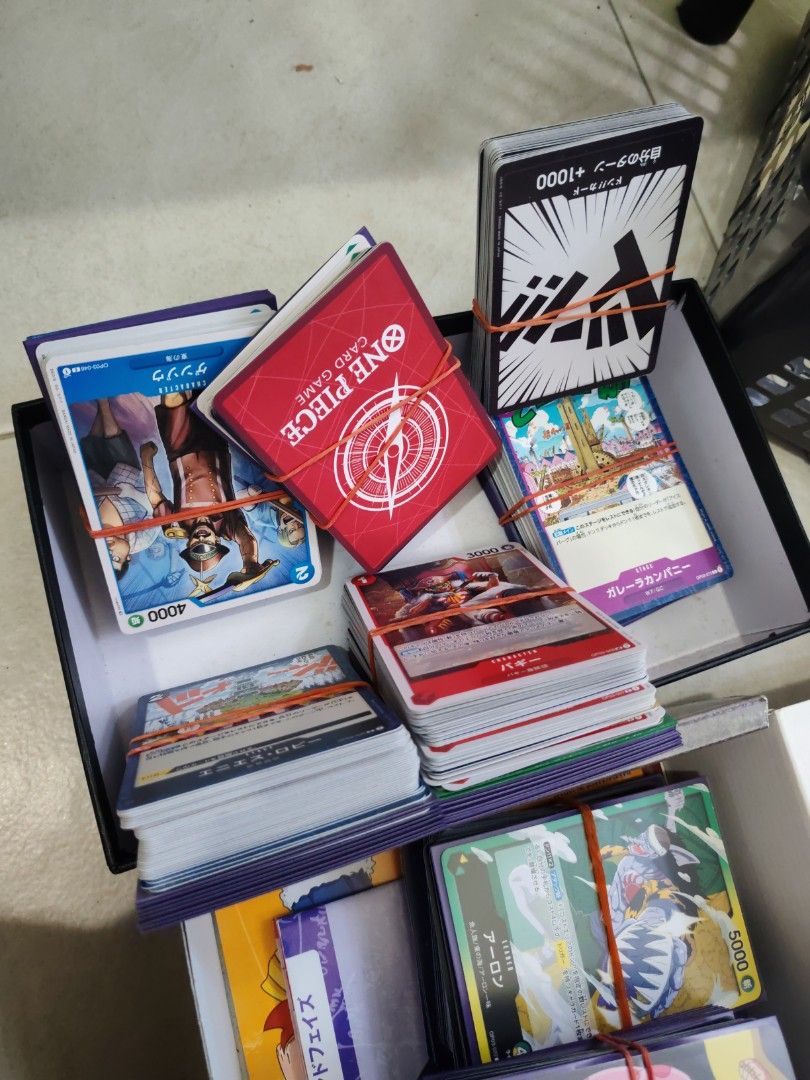 Assorted characters (Category: Raw Cards) located in Singapore. Submitted by nikezoom (Listing ID 1458536331, Image 2). Description: a bunch of one peice Japanese cards not wanted anymore, selling for 50 plus, just tell me the price yeah and ill see if can, thankss🤗 .