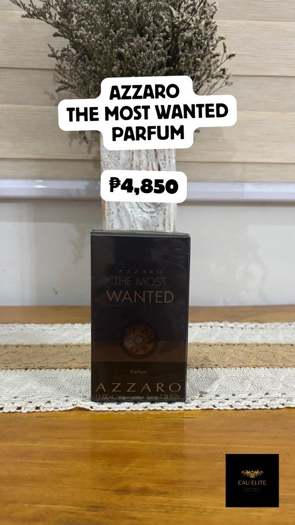 Authentic Azzaro the Most Wanted Parfum 100ml (Category: Fragrance & Deodorants) located in Angeles City. Submitted by aldrin.duya (Listing ID 1458537646, Image 1). Description: Azzaro the Most Wanted Parfum 100ml ₱4,850 only ✅ Brand new in box We only sell 100% authentic, original items or your money back guaranteed. 💰Visit our FB Page: EAU ELITE PERFUMES Location: Telabastagan, Pampanga.