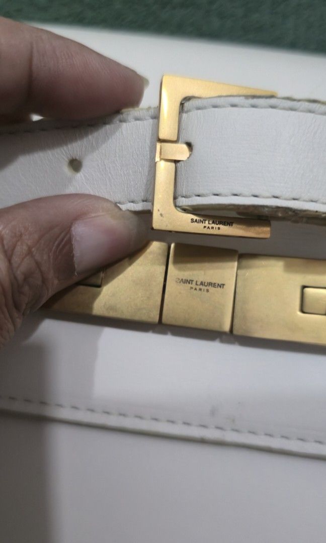 Authentic YSL Manhattan Bag in Very Light Cream (Category: Luxury Bags & Wallets) located in Bacoor. Submitted by deux_trading_corporation (Listing ID 1458635617, Image 2). Description: 76k to 283k on 2ndhand market. condition: Rank B - Leather Lining and professional cleaning needed. Selling Low because of that. payment first. you can always ask for discount/tawad but no to sobrang barat. no reservation. always check all the photos. some photo/s