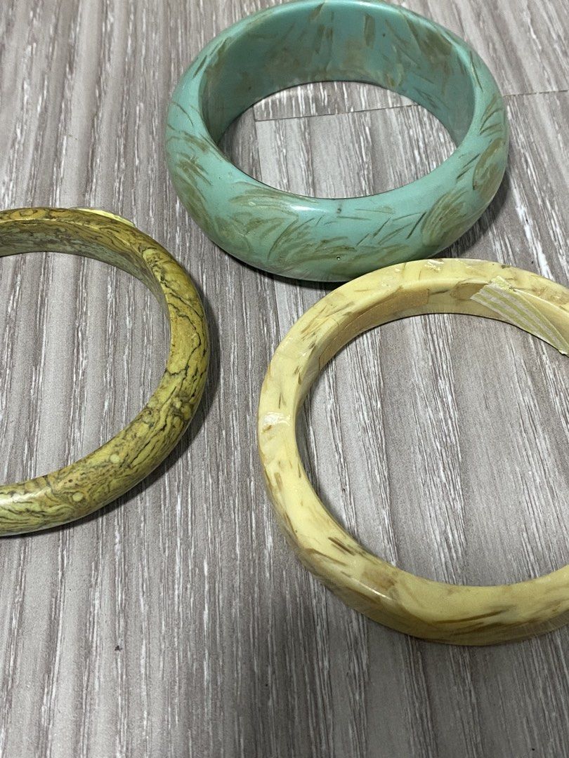 bangles | bracelet | stack (Category: Bracelets) located in Baguio. Submitted by r4in3.e (Listing ID 1458570833, Image 2). Description: @stax.baguio thin green: ₱130 thin yellow: ₱100 chunky teal: ₱130 set: ₱350 only.