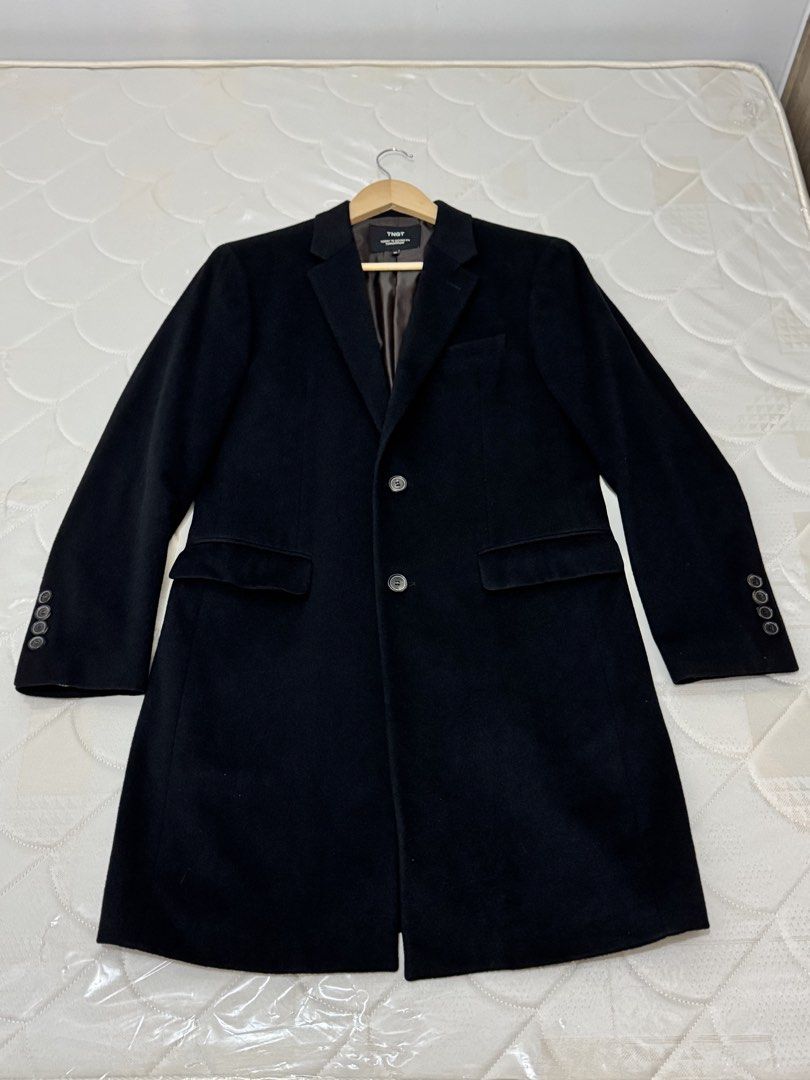 Black cashmere overcoat (Category: Coats, Jackets and Outerwear) located in Manila. Submitted by thor71704 (Listing ID 1458652852, Image 1). Description: The item’s material is cashmere imported from Italy to a Korean clothing brand. It’s never been used because it was way too small for me. Dimes in inches Shoulder: 17 Width: 19 Length: 35.5 Sleeve: 22.5 Perfect for small & medium body frame.