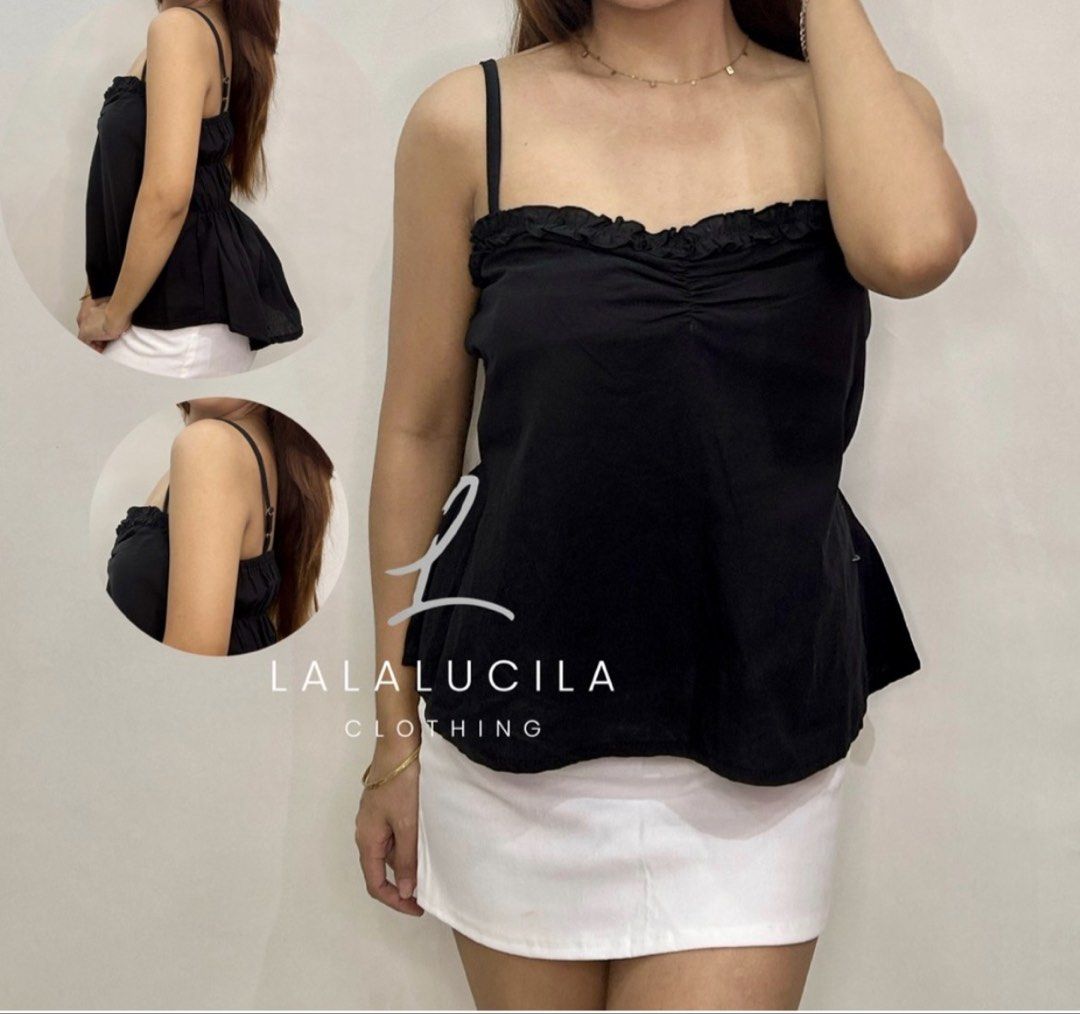 Black Ruffles Bustier Top (Category: Others Tops) located in Makati City. Submitted by forg3d_paradox (Listing ID 1458675594, Image 2). Description: 🌟 used twice only 🌟best fit with XS 🌟slightly stretchable.