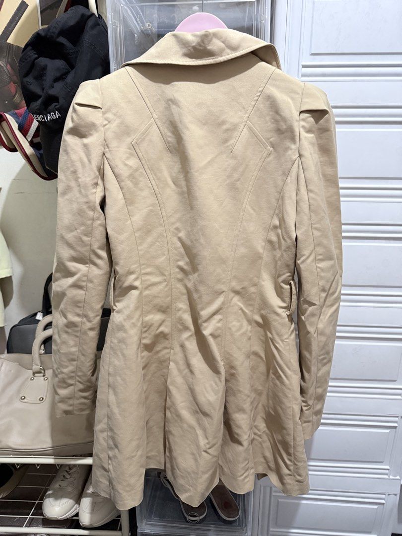 Blazer Dress - Beige (Category: Coats, Jackets and Outerwear) located in Paranaque City. Submitted by debonair02 (Listing ID 1458505333, Image 3). Description: Bought from Japan I’m 4’11 fit for my size Small-Semi medium Good as new, lost the belt. PM SURE BUYER ONLY! .