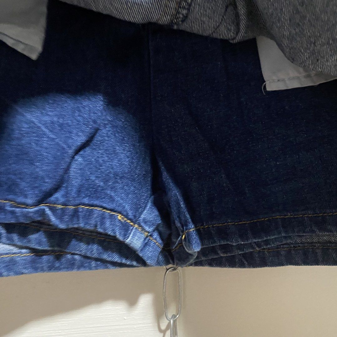 Blue Denim A-Line Mini Skirt (Category: Skirts) located in Cavite. Submitted by branchee_chic (Listing ID 1458572026, Image 2). Description: W:29-30 L: 14.5 Nawala yung puller bg zipper pls see photos - Classic blue denim mini skirt - A-line cut - Two front pockets - Two back pockets - Zipper and button front closure - Versatile and easy to style.