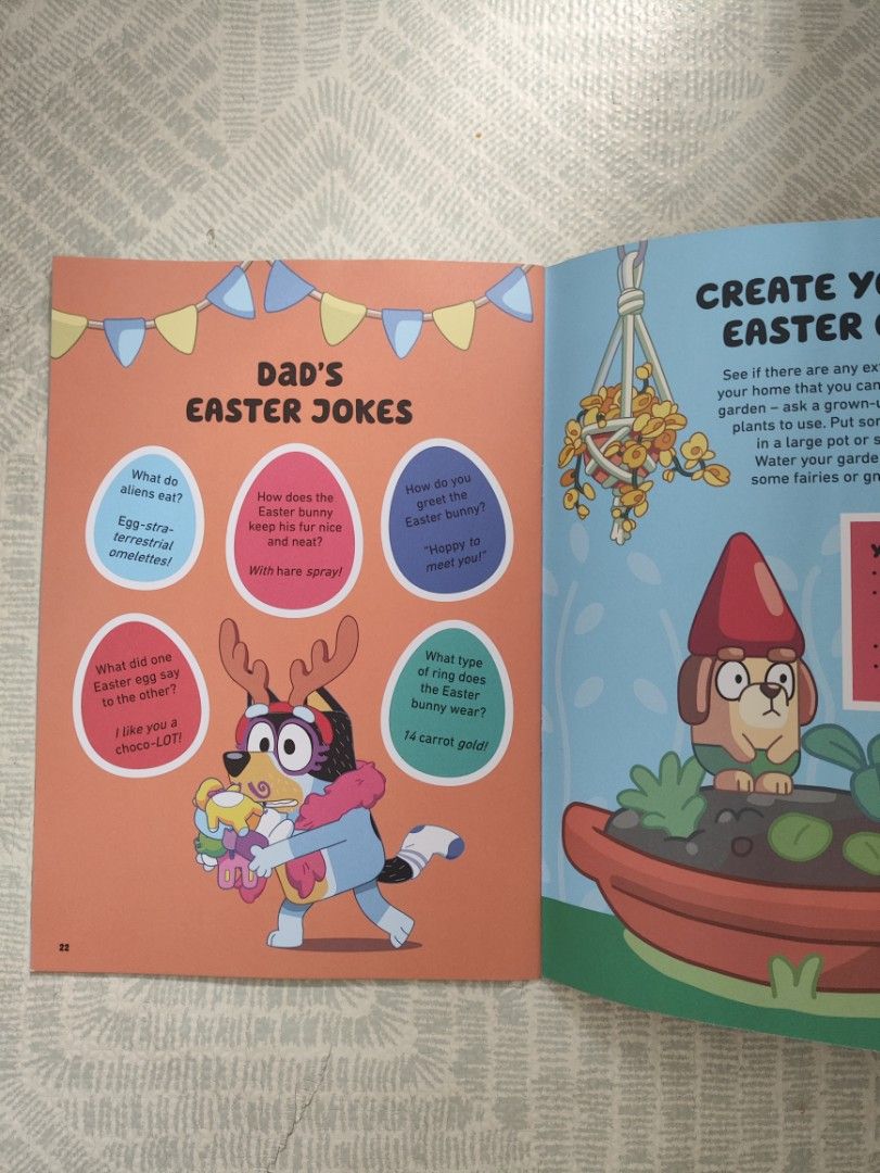 Bluey Easter Activity Book 🐰 (Category: Children's Books) located in Taguig. Submitted by cleanupmomma (Listing ID 1458516216, Image 2). Description: Please take time to read ❤️ Igloo Paperback With stickers and cut outs activity Lots of pages 😊 2 page with answer pls see last photos wyiwyg.