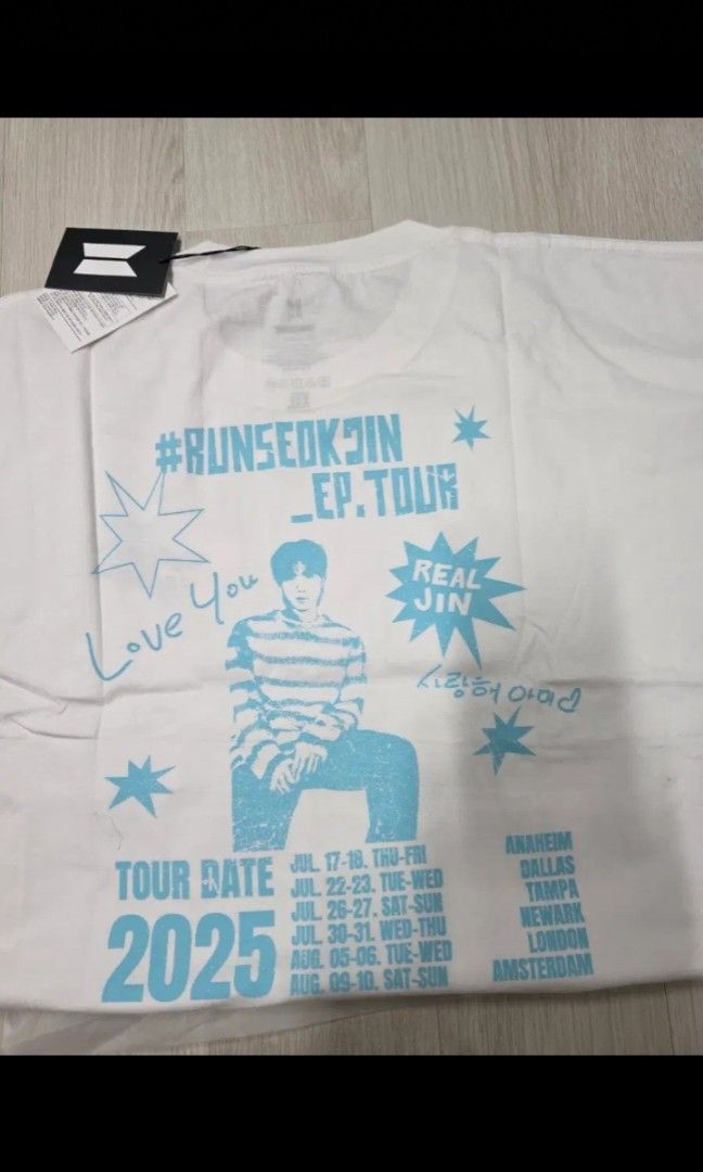 BTS Runseokjin Shirt (XXL) (Category: Shirts) located in Taguig. Submitted by albumshop (Listing ID 1458665887, Image 3). Description: DOP: Payo ETA: 4-5 weeks All items we sell are sourced directly from the Bunjang site in Korea. Unless stated as “onhand,” all items are still located in Korea. Please note that we require a sure buyer first before the item will be transferred and shipped to the Philippines. Prices may vary even for the same item 